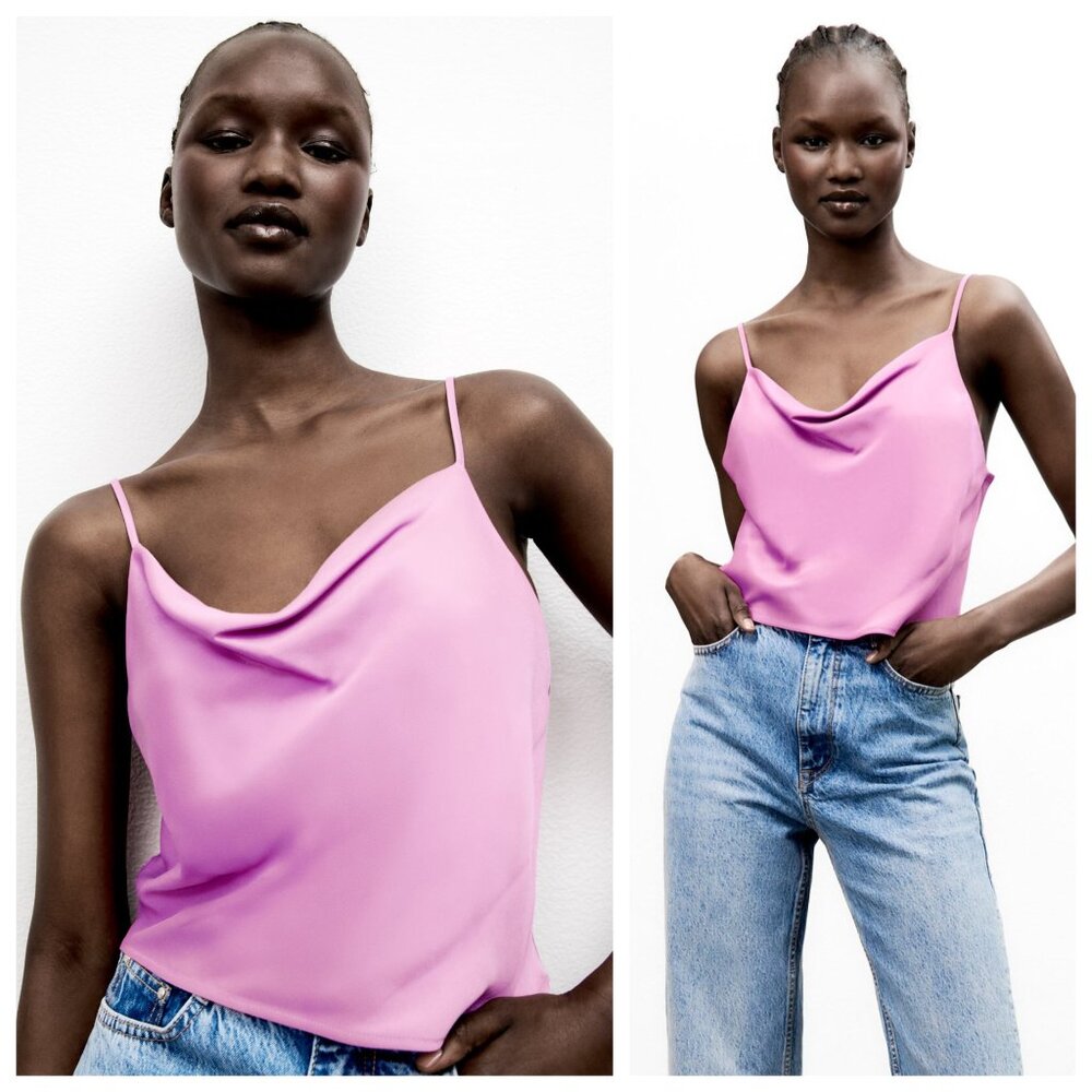 Zara Light Pink Draped Camisole